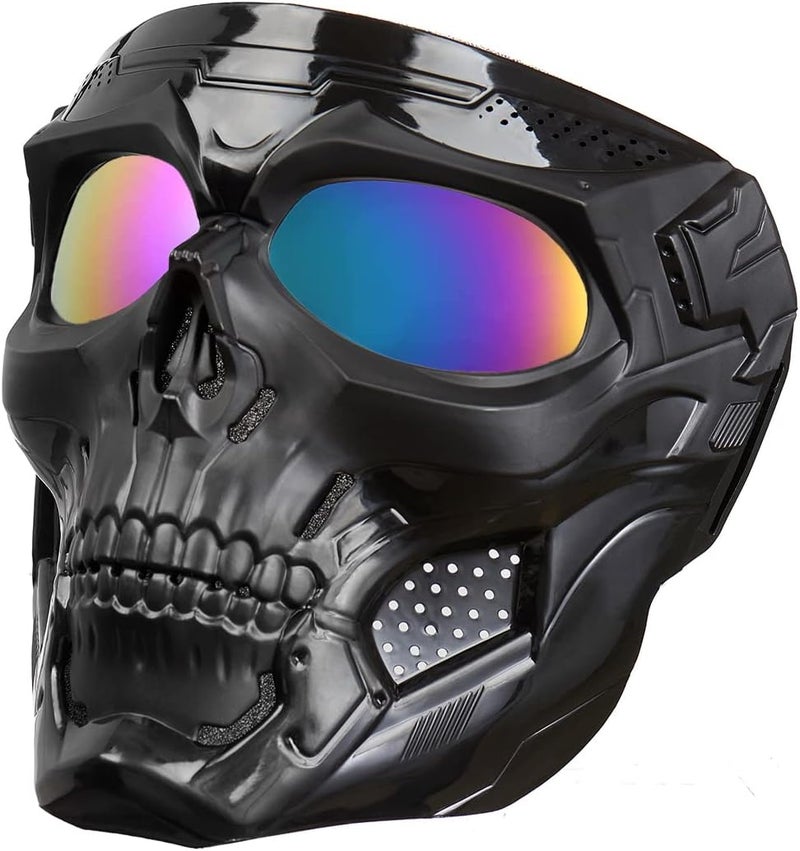 PLOOTA Airsoft Mask Full Face with HD Goggle Skull Skeleton Paintball Mask for Halloween Cosplay Paintball Game Props Party Tactical Mask - Image 1
